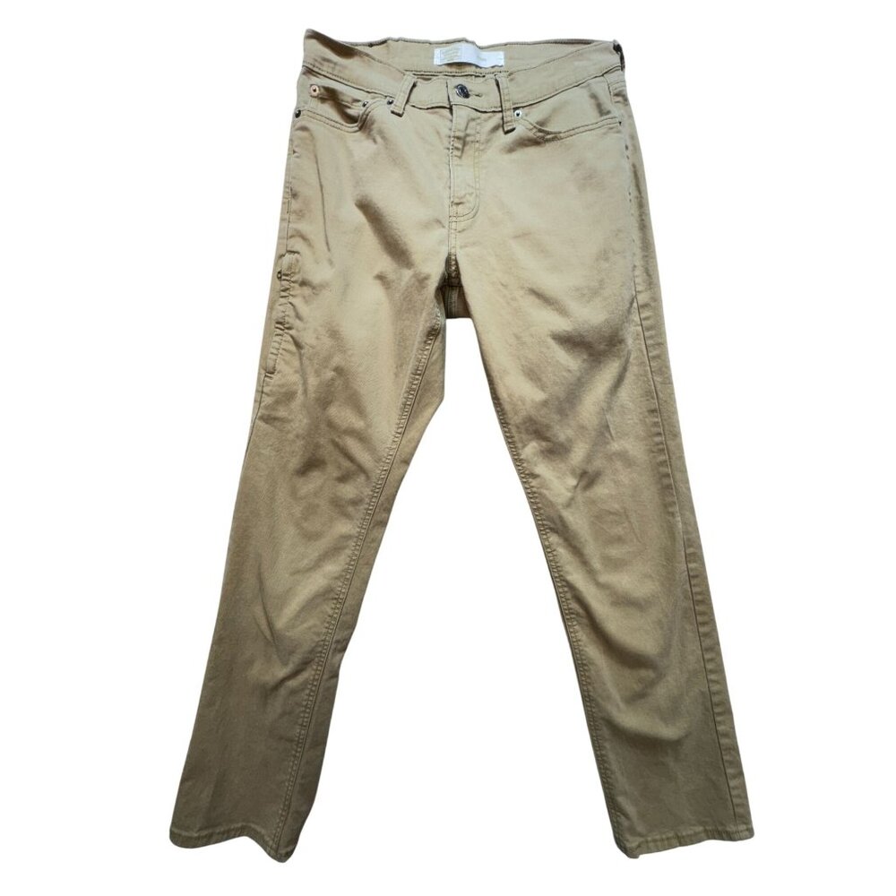 Levis Signature Gold Athletic Khaki Pants Mens 30x32 Tan Straight Casual Cotton